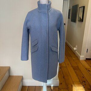 J Crew Cocoon Coat in Italian Stadium-Cloth Wool Heather Twilight Size 4
